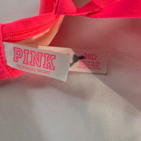 Pink VS Ladder Back Floral Overlay Bra - Picture 12 of 14